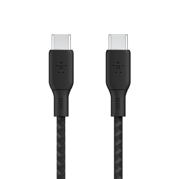 Cable Braided USB-C To USB-C 100W Cable 2M Bk