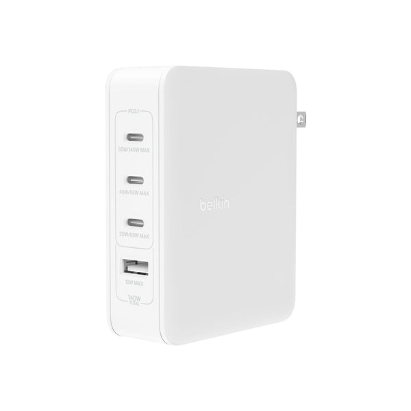 140W Gan 4 Port Charger (USB-C 140-65W / USB-C 65-45W / USB-C 65-20W /USB-A 12W)